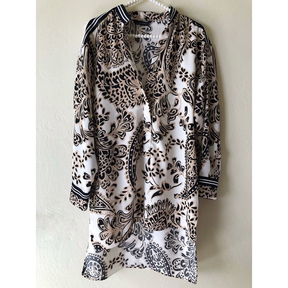 ZARA ribbed and print tunic / beach cover up - Picture 1 of 4